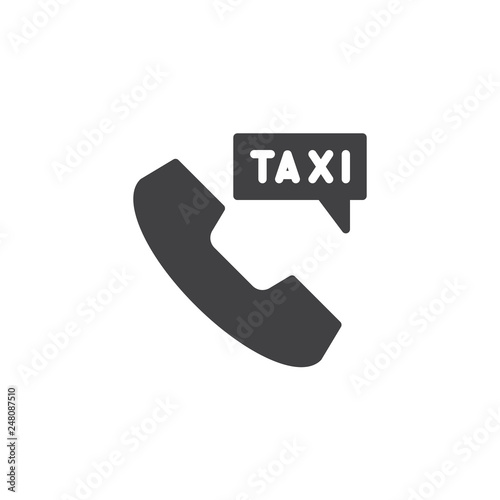 Phone Taxi ordering vector icon. filled flat sign for mobile concept and web design. Taxi call service simple solid icon. Symbol, logo illustration. Pixel perfect vector graphics