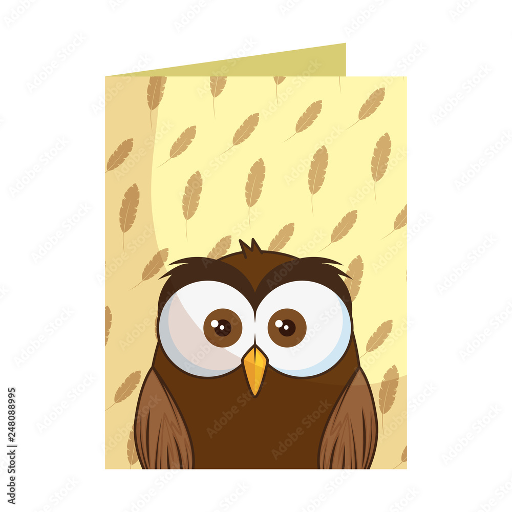 Fototapeta premium cute little owl bird character