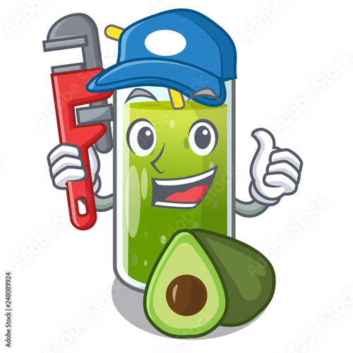 Plumber avocado smoothies in the cartoon shape