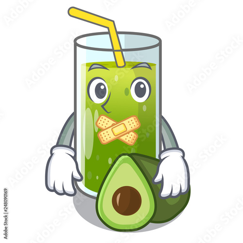 Silent avocado smoothies in the cartoon shape