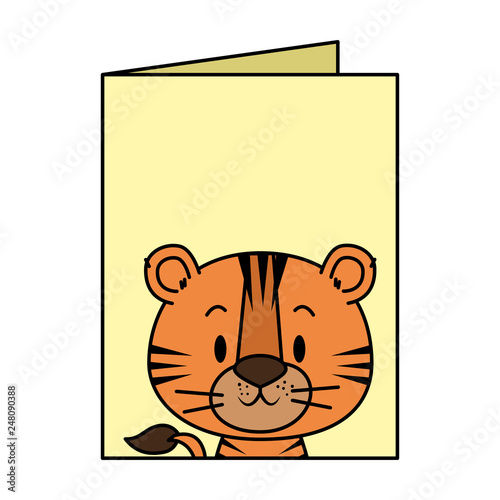 Fototapeta Naklejka Na Ścianę i Meble -  cute little tiger character
