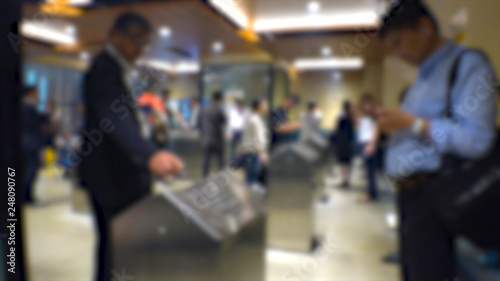 SHINJUKU, TOKYO, JAPAN - CIRCA MAY 2018 : Blurred view of SMOKING AREA near Shinjuku train station.