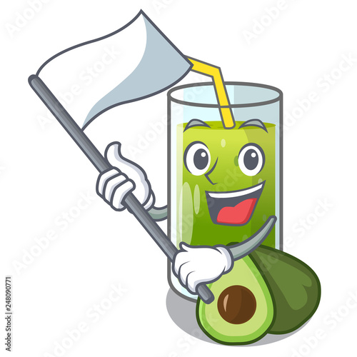 With flag avocado smoothies in the cartoon shape