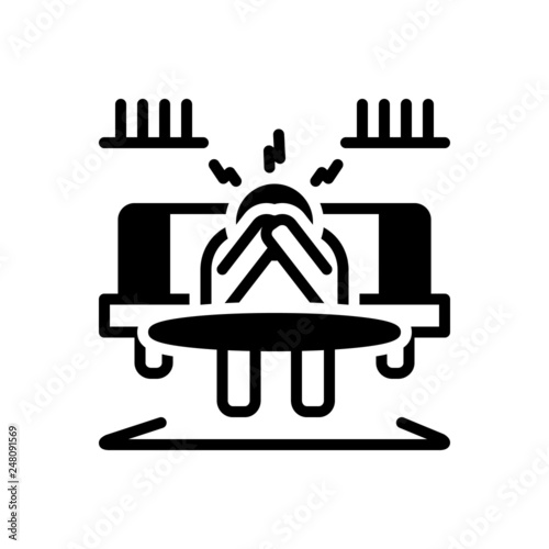 Black solid icon for discouraged 