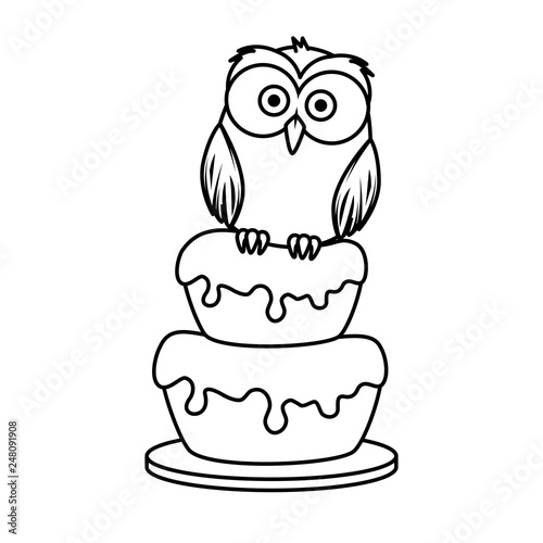 cute little owl bird character