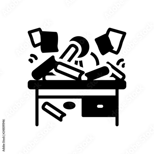 Black solid icon for disorganized 