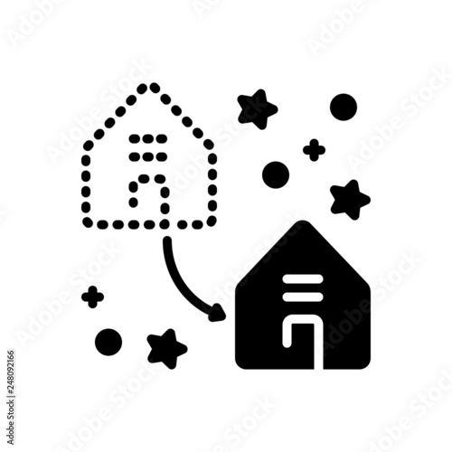 Black solid icon for displacement 