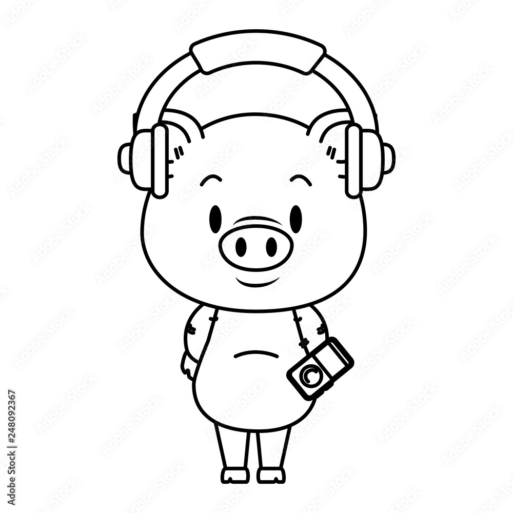 cute little pig character cute little pig character