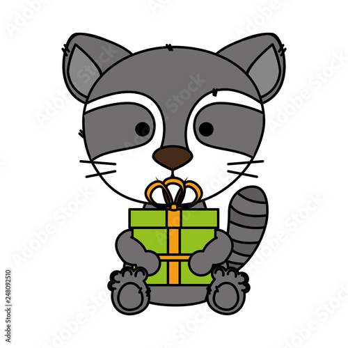 cute little raccoon character