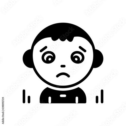 Black solid icon for discourage 