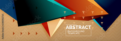 3d triangular shapes geometric background. Origami style pattern with triange shapes for decorative design. Poster design. Line design. Modern presentation template