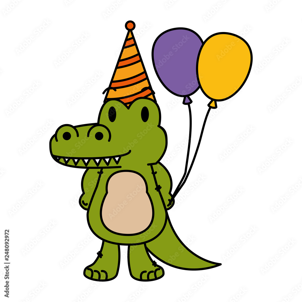 Fototapeta premium cute little crocodrile character