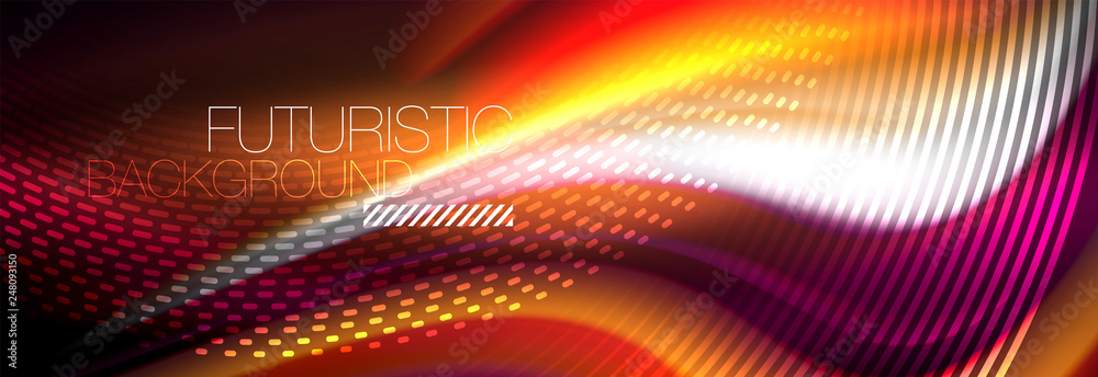 Fluid color neon wave lines background, neon liquid color futuristic paint template Fluid color neon wave lines background, neon liquid color futuristic paint template
