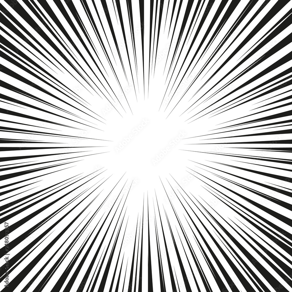 Graphic Explosion with Speed Lines. Comic Book Design Element. Black and white vector illustration Graphic Explosion with Speed Lines. Comic Book Design Element. Black and white vector illustration