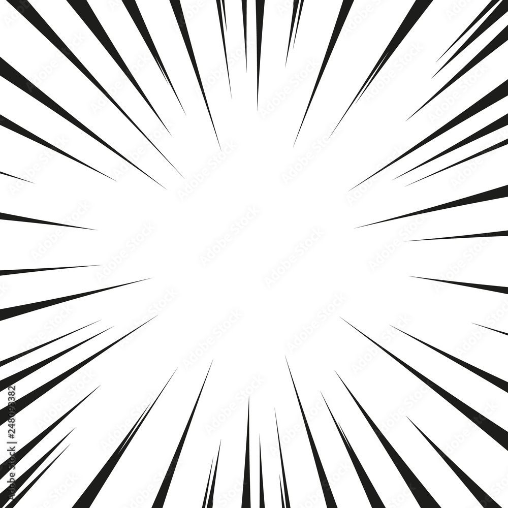 Graphic Explosion with Speed Lines. Comic Book Design Element. Black and white vector illustration Graphic Explosion with Speed Lines. Comic Book Design Element. Black and white vector illustration