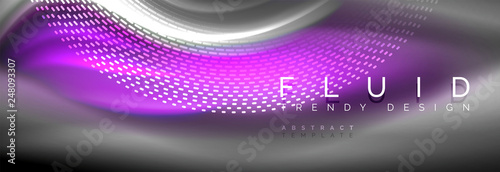 Fluid colors mixing glowing neon wave background, holographic texture