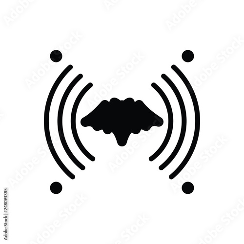 Black solid icon for echolocation 