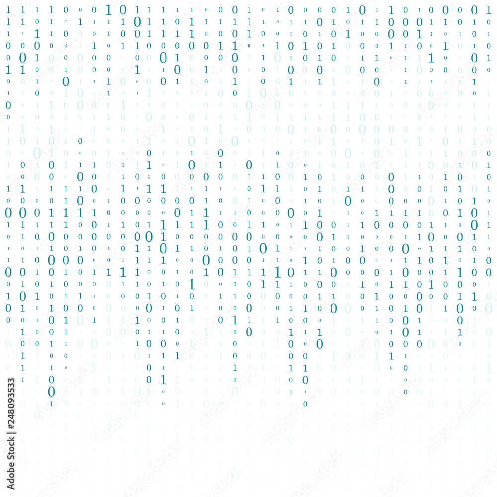 Abstract Matrix Background. Binary Computer Code. Coding. Hacker concept. Vector Background Illustration