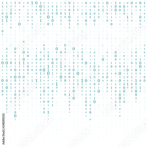 Abstract Matrix Background. Binary Computer Code. Coding. Hacker concept. Vector Background Illustration