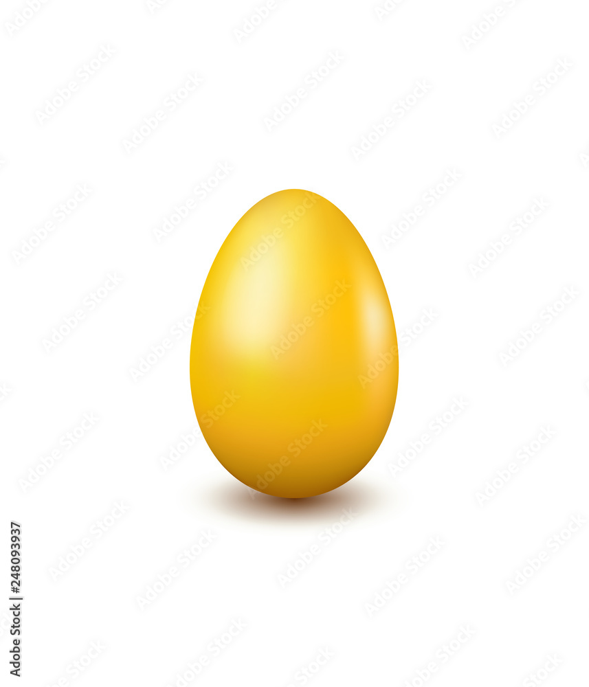 Realistic Easter golden egg isolated on white background Realistic Easter golden egg isolated on white background