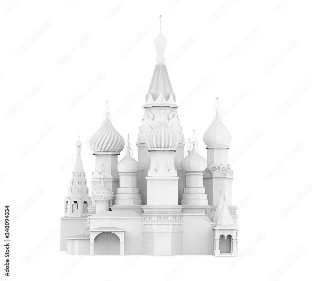 White Saint Basil's Cathedral Isolated
