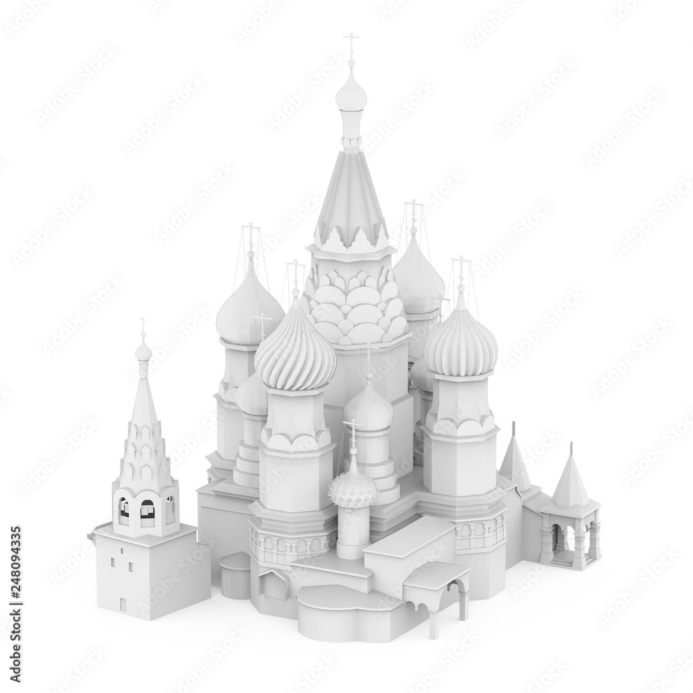 White Saint Basil's Cathedral Isolated