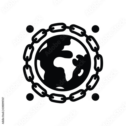 Black solid icon for earthlink  