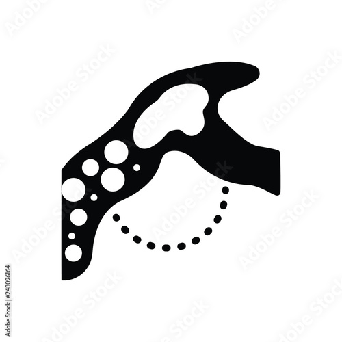 Black solid icon for embolism 