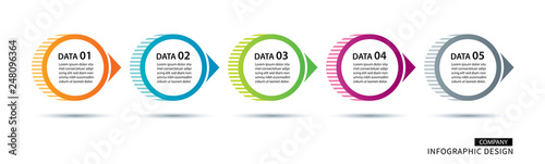 5 geometric infographic with abstract timeline template. Presentation step business modern background.