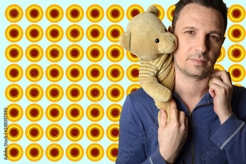 Man and Teddy bear