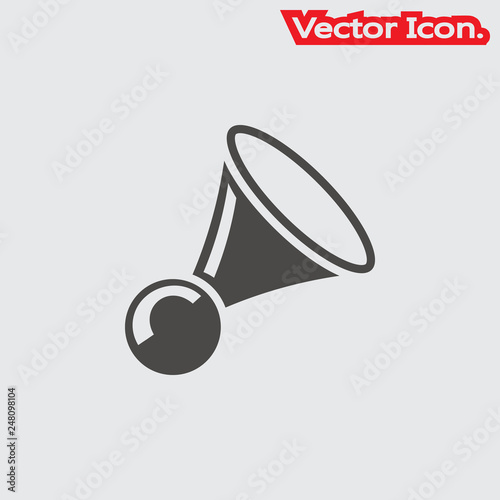 klaxon icon isolated sign symbol and flat style for app, web and digital design. Vector illustration.