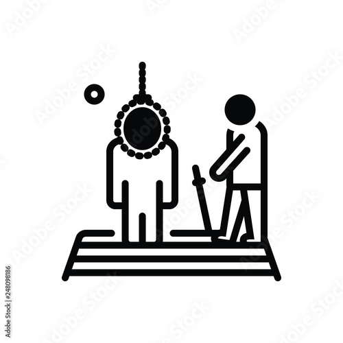 Black solid icon for executing death  