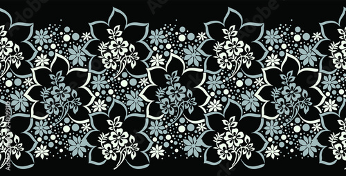 Seamless vintage floral border