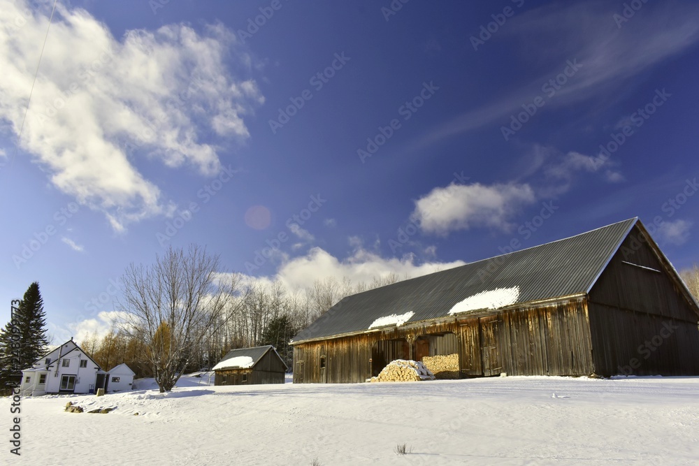 Naklejka premium Grange d'hiver