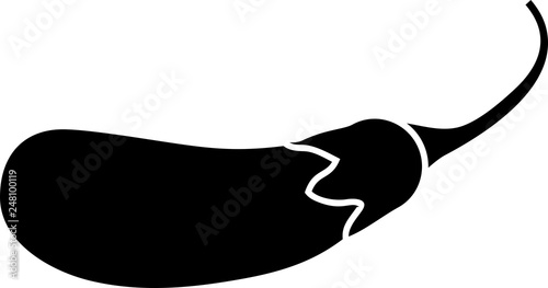 Black silhouette of stylized eggplant