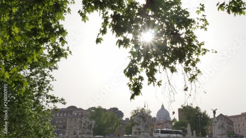 St PeterA�€™s Cathedral & Ponte Vittorio Emanuele ll, Rome, Lazio, Italy, Europe photo