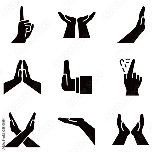 Hand gesture black icons