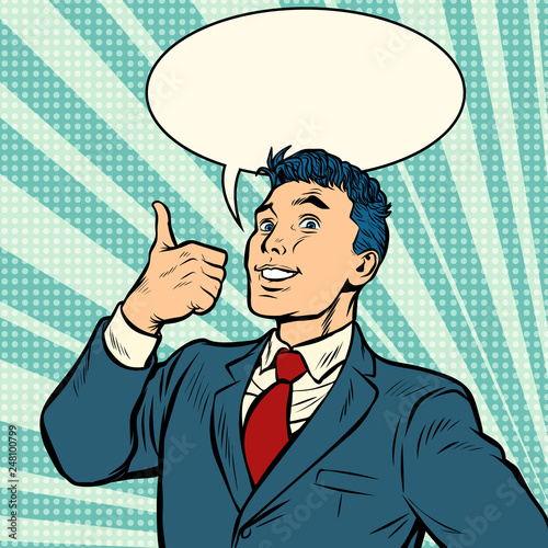 businessman smile thumb up like gesture