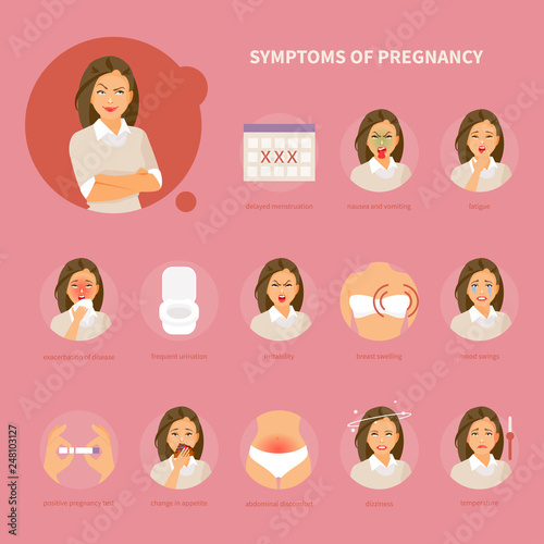Pregnancy symptoms vector
