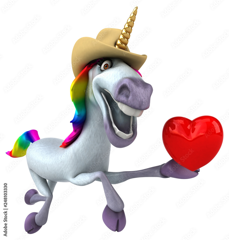Obraz premium Fun unicorn - 3D Illustration