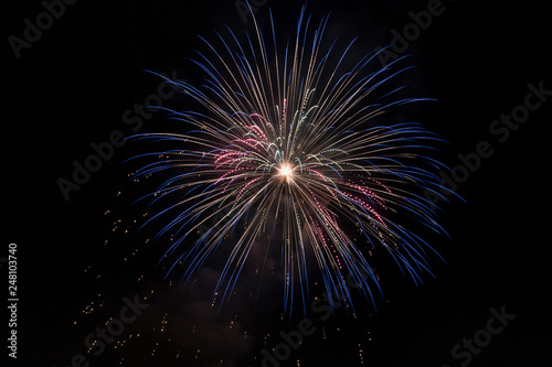 Closeup of isolated fireworks for compositing