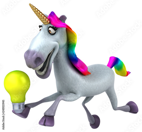 Fun unicorn - 3D Illustration