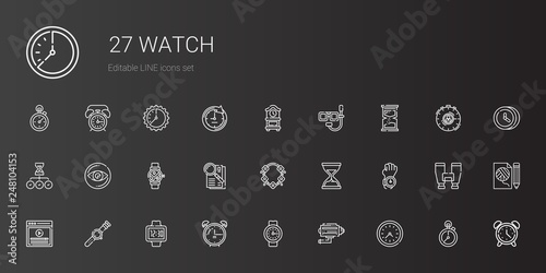 watch icons set