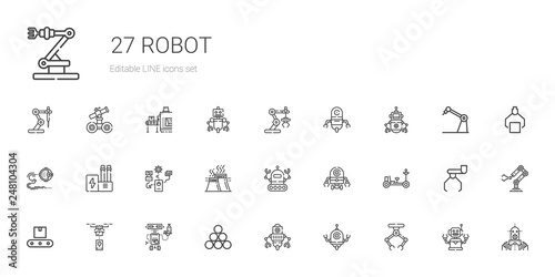 robot icons set