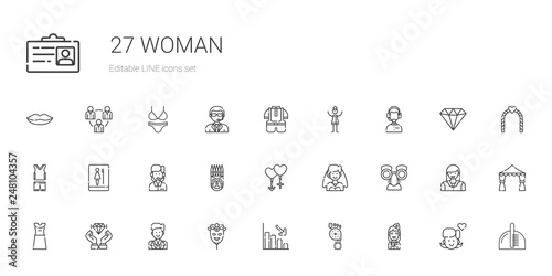 woman icons set