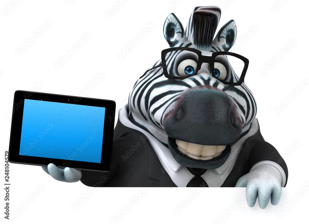 Fun zebra - 3D Illustration Fun zebra - 3D Illustration