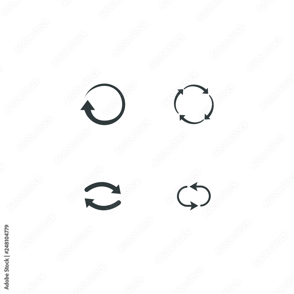 Repeat icons set.  refresh filled icons such as reload, update, reload, replay, loading arrow icons. repeat icons set