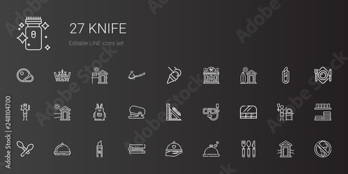 knife icons set