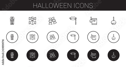 halloween icons set