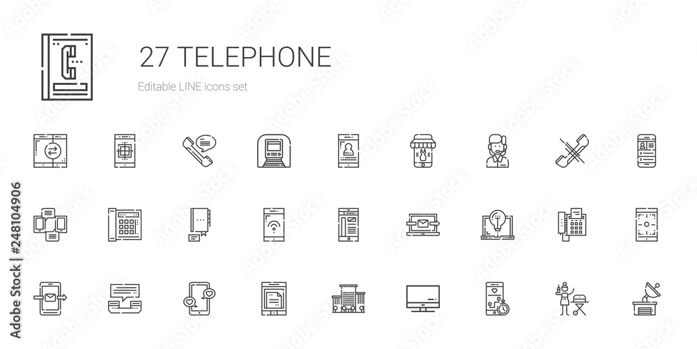 telephone icons set